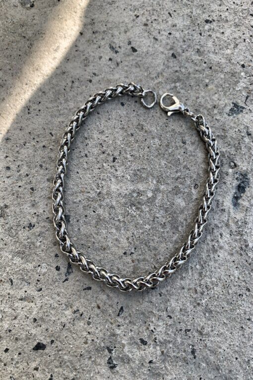 Toptan Angelus Model 3mm Kalın Kararmaz Unisex  Bileklik Gümüş Kaplama