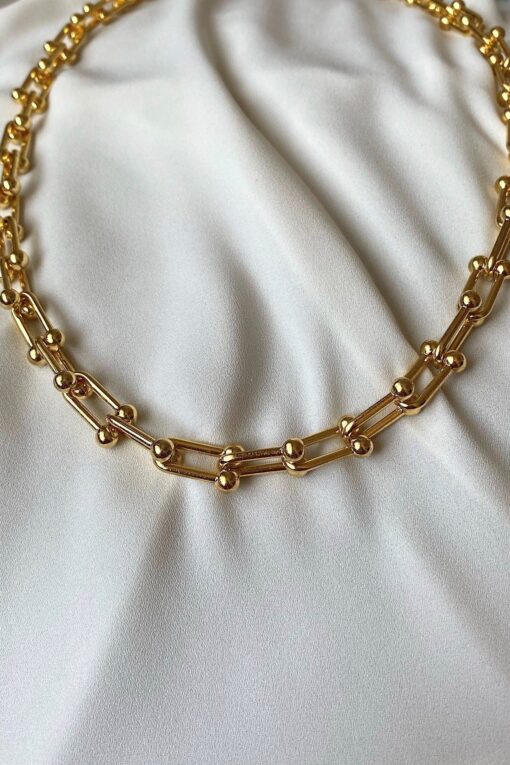 Toptan Kadın Blanca Tiffany Gold Zincir Kolye - Image 3