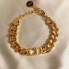 Bracelet chaîne épaisse en or pour femme, modèle Christian Dior, lettre CD, vente en gros, couleur or