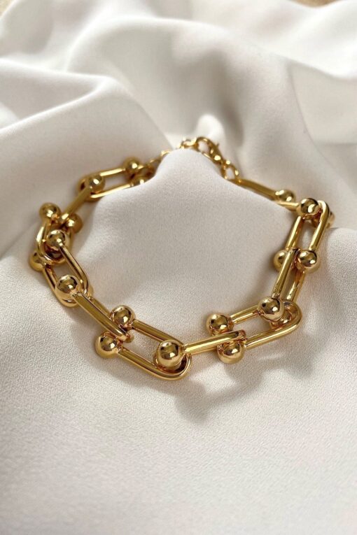 Toptan Kadın Premium Kalite Blanca Tifany Gold Zincir Bileklik — изображение 3