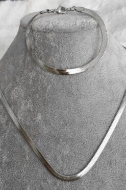 طقم مجوهرات قلادة وسوار وسوار إيطالي مطلي بالفضة بالجملة