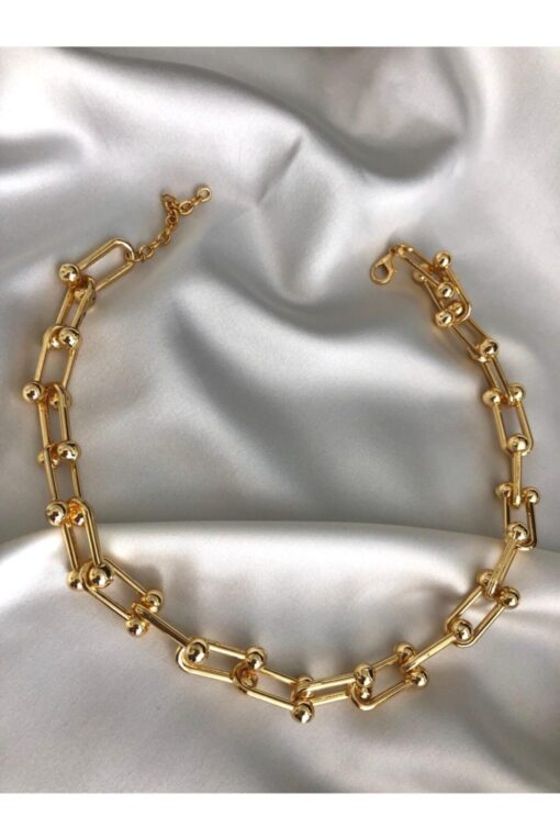 Toptan Kadın Blanca Tiffany Gold Zincir Kolye - Image 2