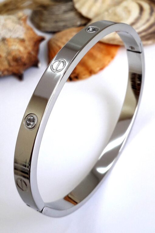 Großhandel Frauen Silber Legierung Kartier Klammer Stein Armband