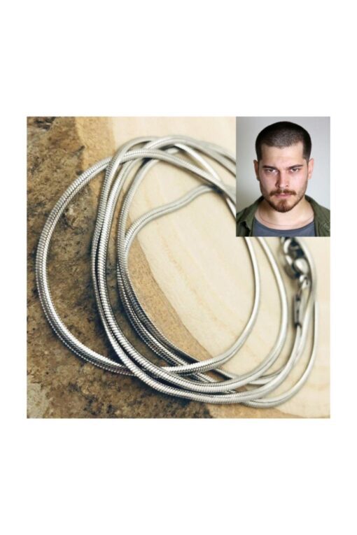 ⁦Toptan Yassı Model Snake Yılan italyan  Kolye Erkek Alaşım Kolye Zincir⁩ - الصورة ⁦3⁩