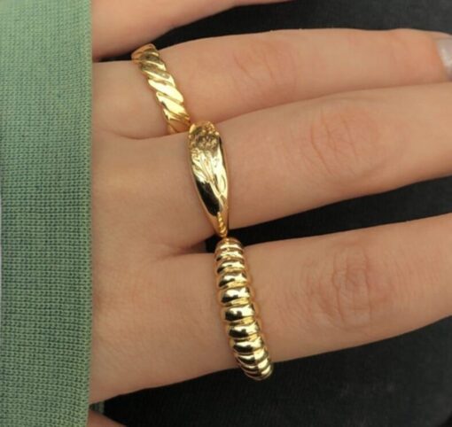 Ensemble de 3 bagues en or pour femme, vente en gros