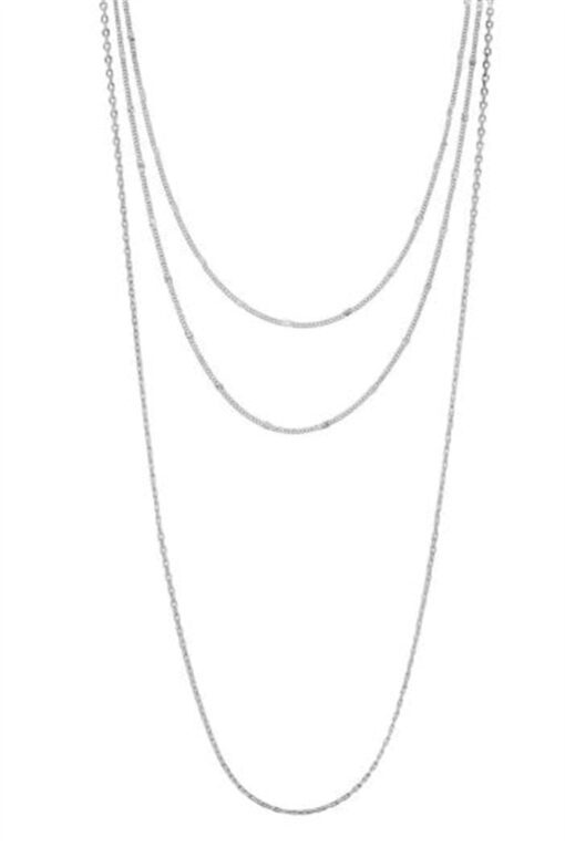 Toptan Kadın Üçlü Şeri Zincir Kolye Silver Katmanlı Kolye Choker Uzun Çoklu Kolye — изображение 4