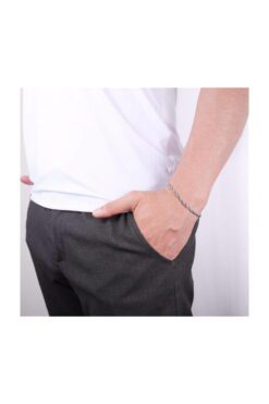 Toptan Ince Burgulu Erkek Alaşım Bileklik Gümüş Renk 5 b0068716f4754e31bab89f926f731fa7