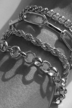 Bracelet combiné torsadé en argent pour femme, chaîne italienne, vente en gros