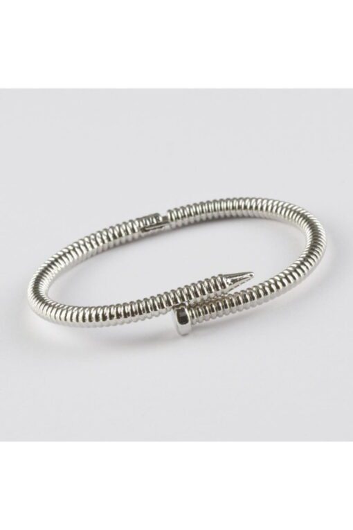 Großhandel Spiralnagelarmband Silberfarbe