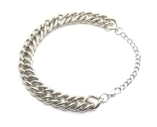 Großhandel dicke 6mm schließen beabstandet flache Kette Armband Silber Farbe