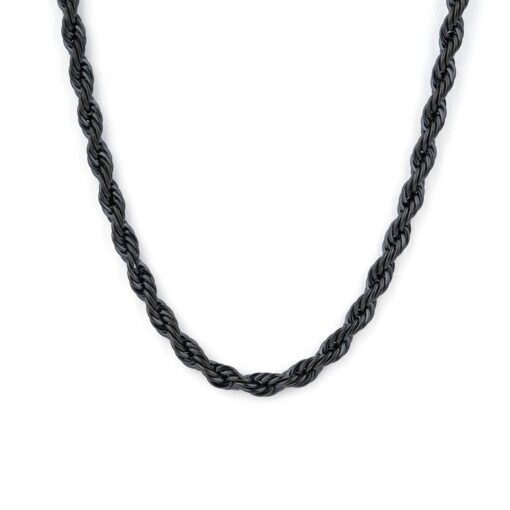 Collier chaîne torsadée en gros - Plaqué noir | Alliage de qualité A+ |