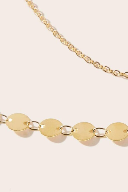 Toptan Shine Minik Pullu Bel Zinciri 2'li Gold – Bild 4