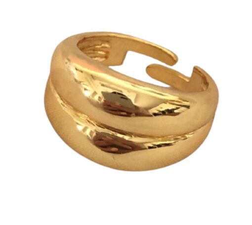 Grossiste Bague courbée plaquée or