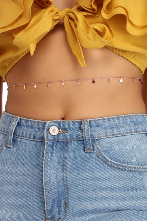Wholesale Women Made For Sun Sequin Waist Chain Body Jewelry Rose