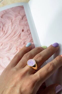 Wholesale Purple Color Gold Plated Adjustable Smiley Face Ring 9 74201eb8a9754af3a8ee13671c43e7ef