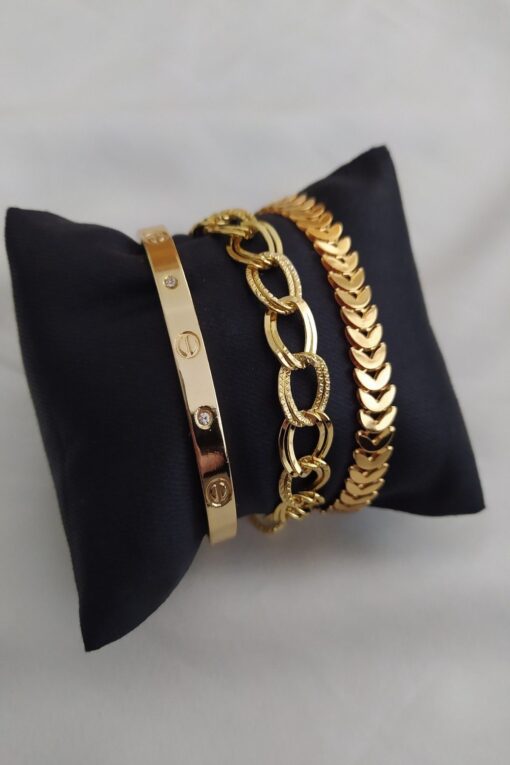 Wholesale Combination Bracelet combiné plaqué or pour femmes