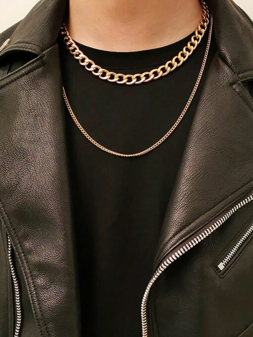 Wholesale Gold Color Choker Necklace Unisex Layered Cadena Necklace