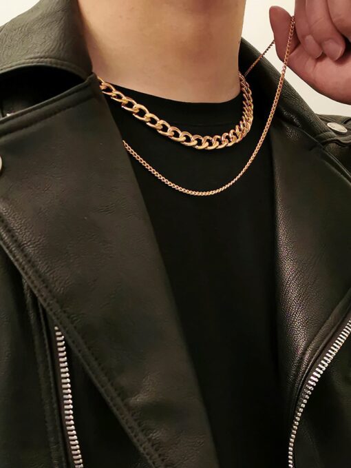 Toptan Altın Rengi Gerdanlık Kolye Unisex Katlı  Cadena Kolye - Image 2