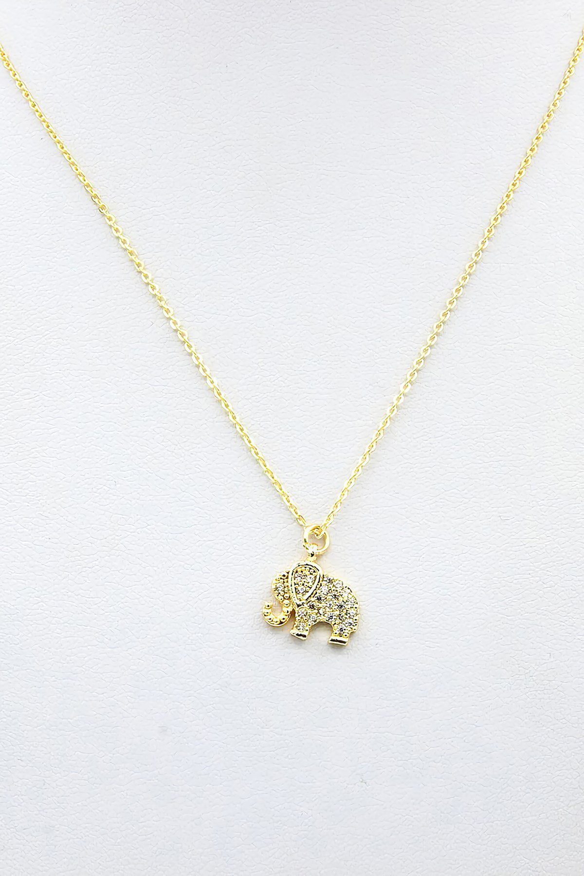 Toptan Altın Renk Zirkon Taşlı Kolye Fil Kolye 2 Toptan Altın Renk Zirkon Taşlı Kolye Fil Kolye – Bild 2