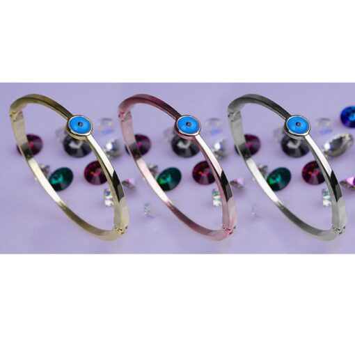 Wholesale Combination Color Evil Eye Stone Cuff Bracelet 758
