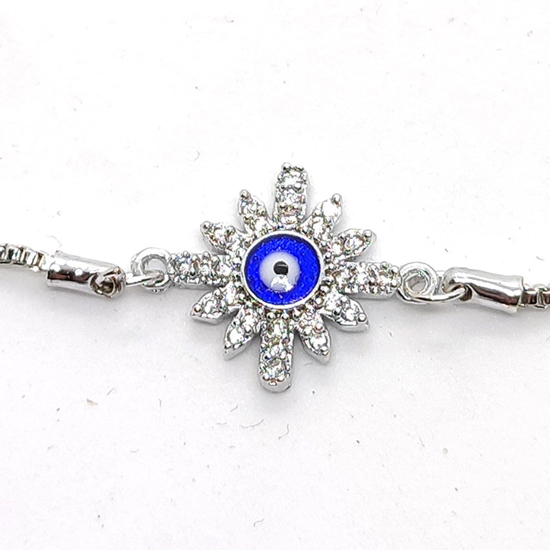 Grossiste Bracelet argenté avec zircon et émail 2 Toptan Gümüş Renk Zirkon Mineli  Asansör Bileklik – Image 2