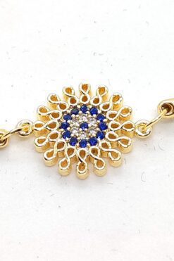 Toptan Altın Renk Zirkon Taşlı Nazar Göz Motifli Asansör Bileklik 3 5528d5e29105487c8b0a41ca2b76e390