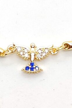 Toptan Altın Renk Zirkon Taşlı Kuş Asansör Bileklik 3 7396a2261d244a34b420a718353544f7