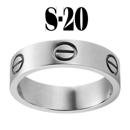 Großhandel Kartier Plain Ring Silber Farbe Nummer 20