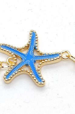 Toptan Altın Renk Zirkon Taşlı Mavi Mineli Deniz Yıldızı Asansör Bileklik 3 dda1262ee99e42cca7f9e64797518893