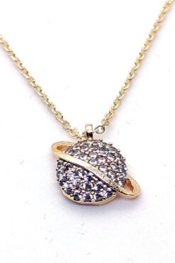 Toptan Altın Renk Zirkon Taşlı Satürn Gezegen Kolye 4 e744fb74e0624ce99ba8318a4fa28a57