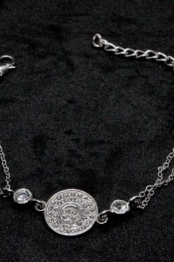 Bracelet double chaîne en pierre ronde argentée, motif drapeau, vente en gros, 909