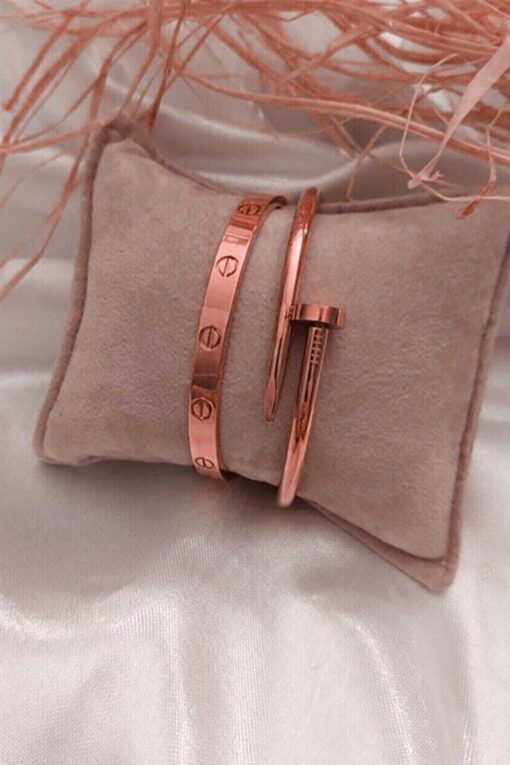 Großhandel Rose Farbe Stud und Cartier-Armband Set 842