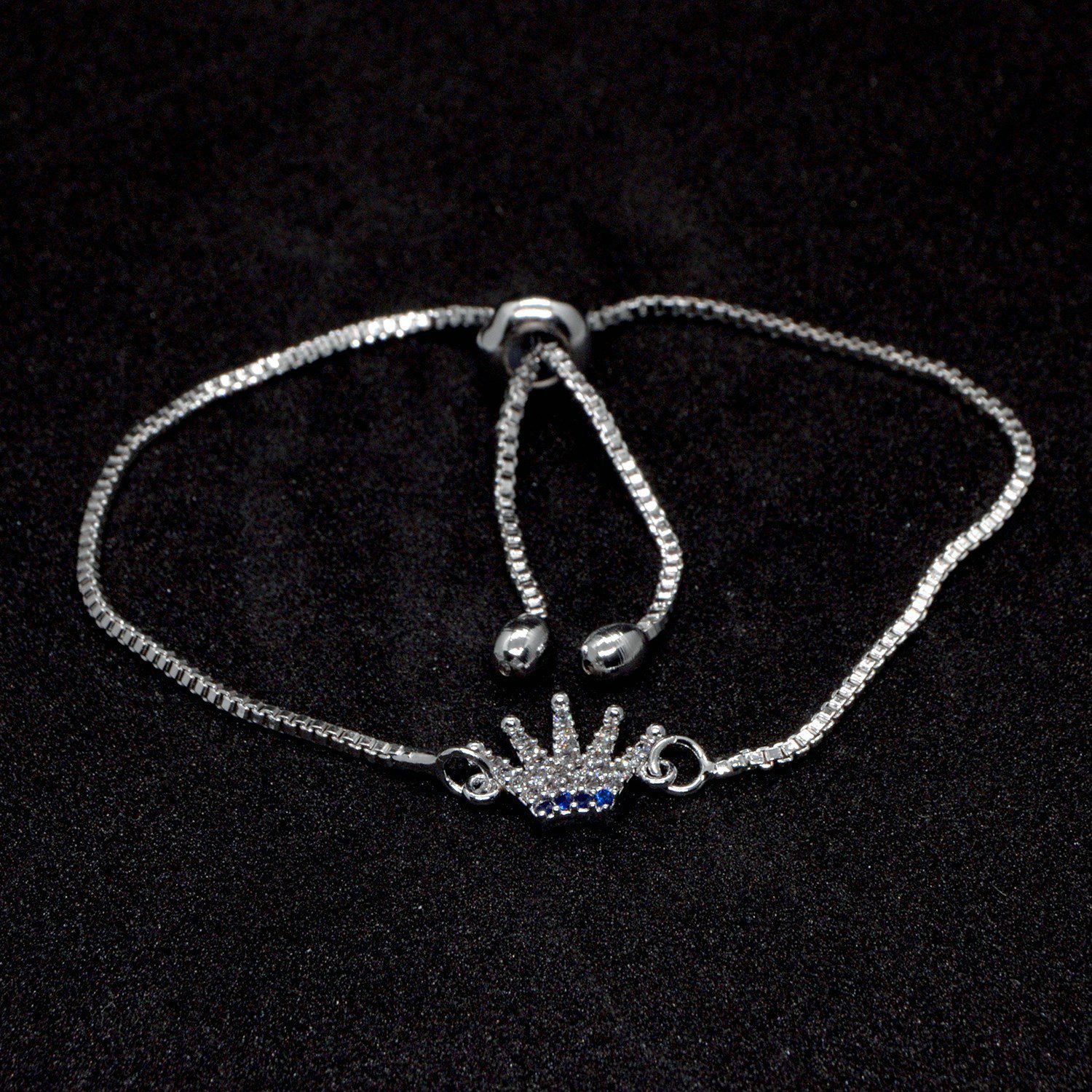 Toptan Gümüş Renk Zirkon Taşlı Mavi Taç Asansör Bileklik 846 1 Toptan Gümüş Renk Zirkon Taşlı Mavi Taç Asansör Bileklik 846