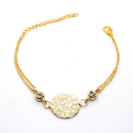 Großhandel Gold Farbe Runde Muster Figured Doppel Kette Armband 913