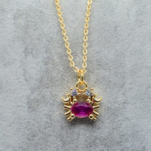 Wholesale Gold Color Zircon Stone Crab Necklace 780