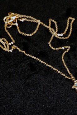 Ожерелье с черепахой из бирюзового камня и циркония золотого цвета 853 6 48bd61dd1172476bbb63b4cd30bc69de