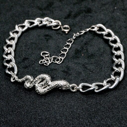 Grossiste Bracelet unisexe de couleur argent Figurine de serpent Cadena
