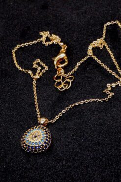 Ожерелье с треугольным глазом из золотистого циркония 854 6 89cd1797735a48d9a1d27eb5ace5385d