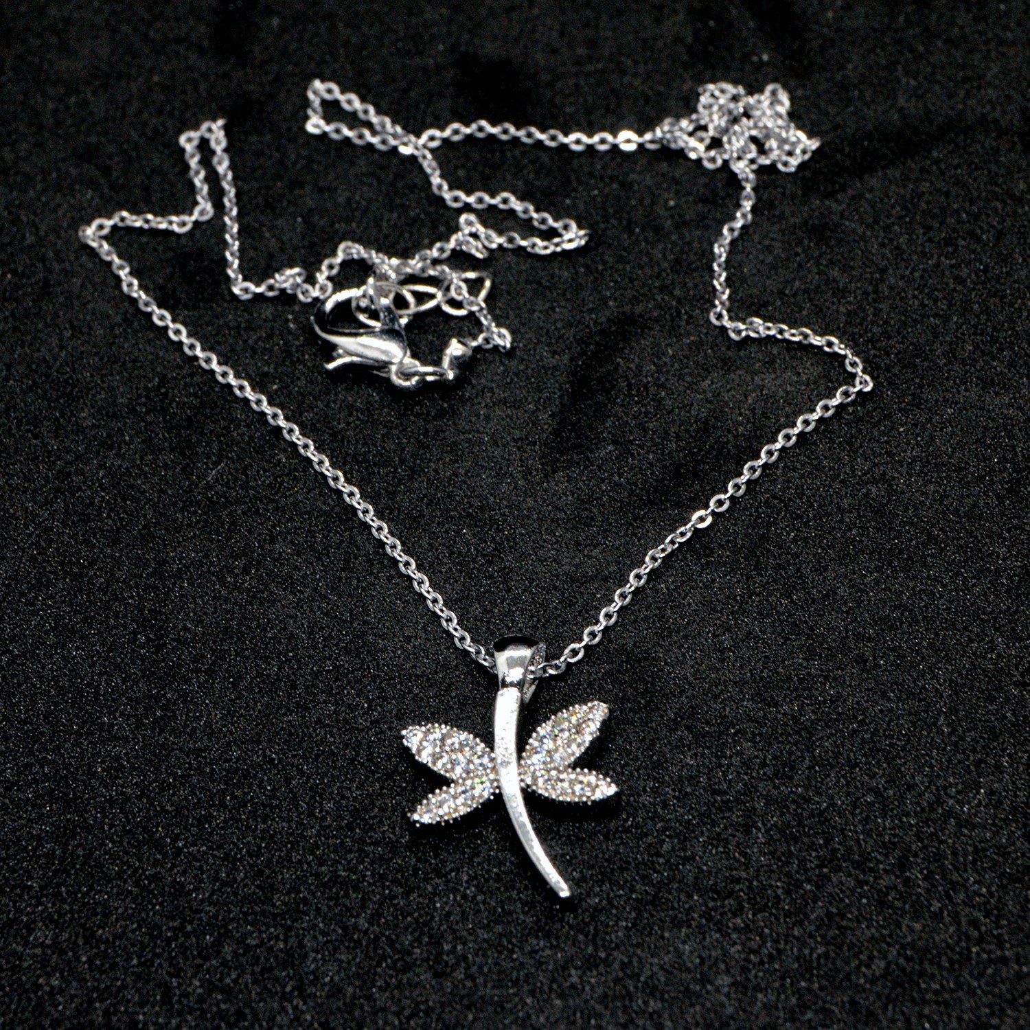 Ожерелье со стрекозой из серебряного камня циркония 851 4 Toptan Gümüş Renk Zirkon Taşlı Yusufcuk Kolye  851 — изображение 4