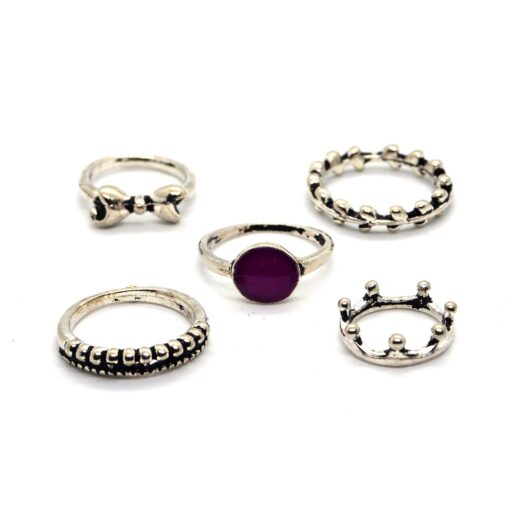 Wholesale Silver Color Mixed Combination Joint Ring Set 801
