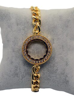 Großhandel Gold Farbe Zirkon Stein Quartal Gold platziert Damen Armband Frame 766 3 bdde104c29e24ca58d57860640f8b53c