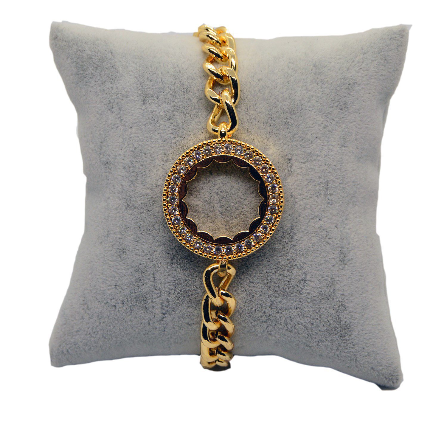 Großhandel Gold Farbe Zirkon Stein Quartal Gold platziert Damen Armband Frame 766 2 Toptan Altın Renk Zirkon Taşlı Çeyrek Altın Koyulan Bayan Bileklik Çerçeve 766 – Bild 2