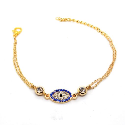 Großhandel Gold Farbe Shuttle Auge Figured Doppel Kette Armband 863