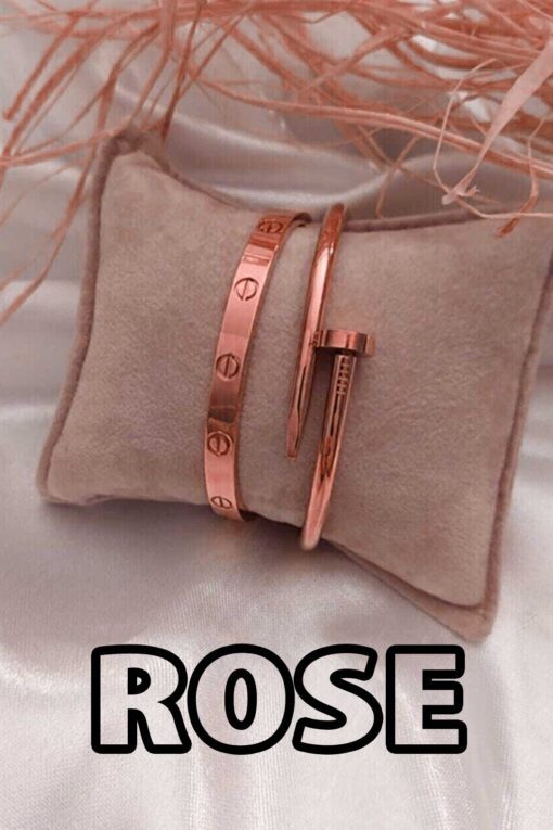 Toptan Rose Renk Çivi Ve Cartier Bileklik Set 842 – Bild 2