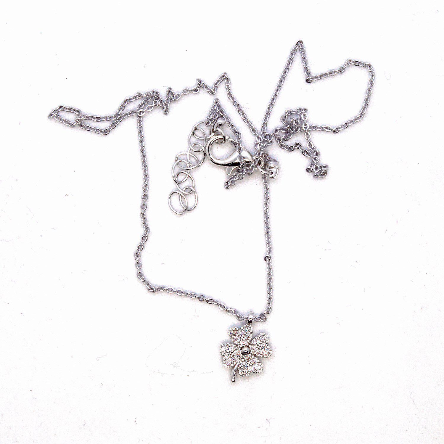 Toptan Gümüş Renk Zirkon Taşlı Yonca Beyaz Taşlı Kolye 934 6 Toptan Gümüş  Renk Zirkon Taşlı Yonca Beyaz Taşlı Kolye 934 - Görsel 6