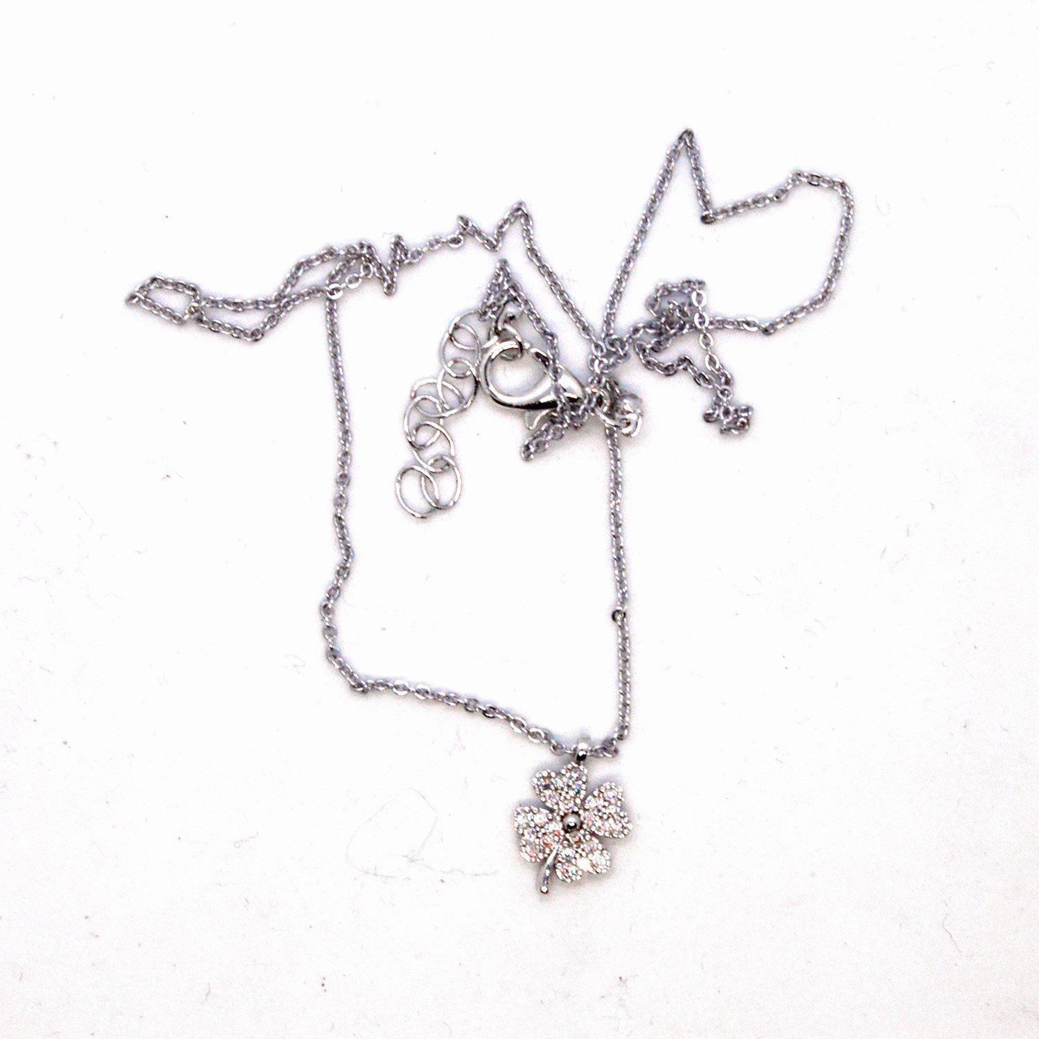 Toptan Gümüş Renk Zirkon Taşlı Yonca Beyaz Taşlı Kolye 934 5 Toptan Gümüş  Renk Zirkon Taşlı Yonca Beyaz Taşlı Kolye 934 - Görsel 5