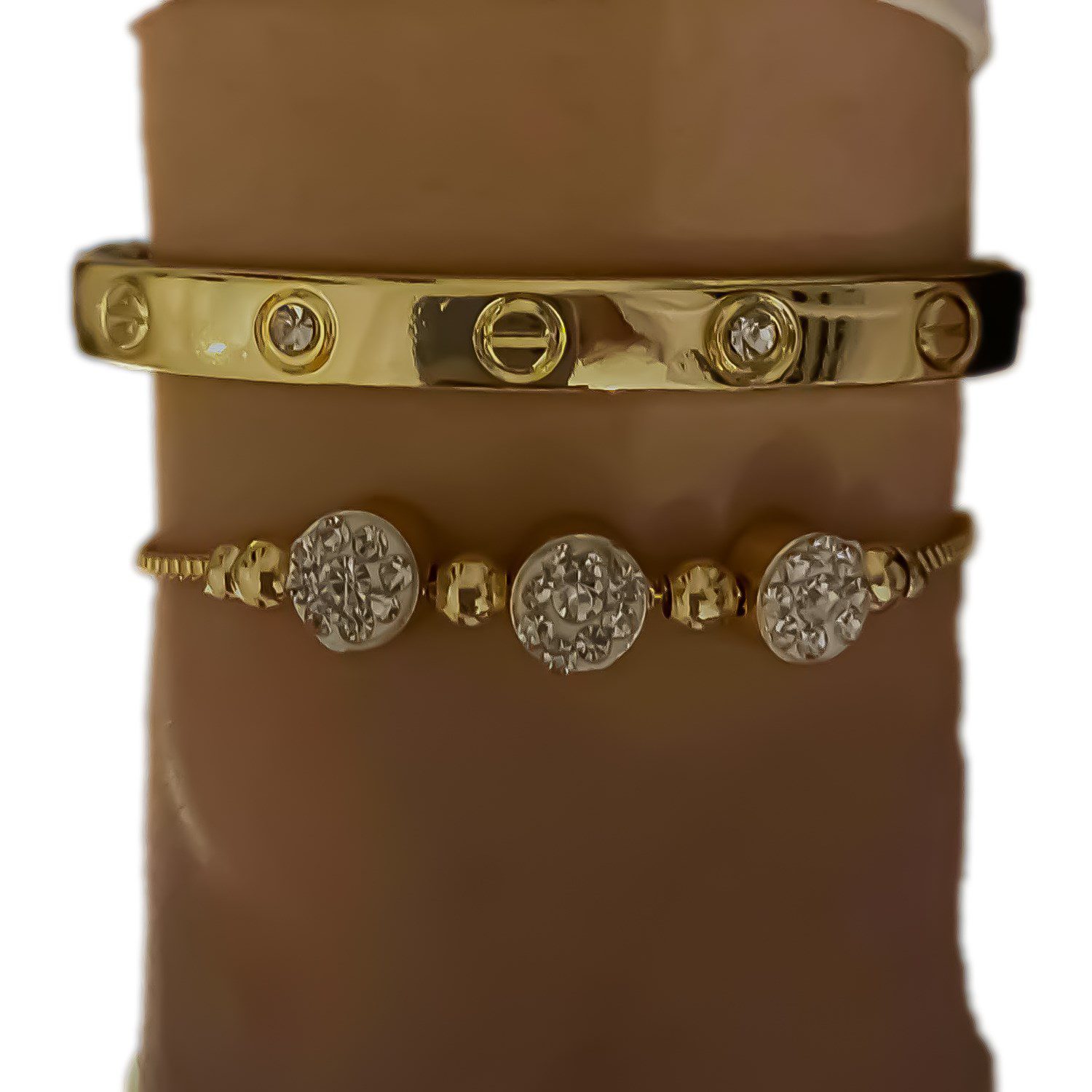 Toptan Altın Renk Kombin Bileklik Seti Cartier Taşlı Bileklik Ve Zirkon Macun Bileklik - 1034 6 Toptan Altın Renk Kombin Bileklik Seti Cartier Taşlı Bileklik Ve Zirkon Macun Bileklik - 1034 - Görsel 6