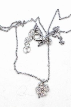 Toptan Gümüş Renk Zirkon Taşlı Yonca Beyaz Taşlı Kolye 934 9 868ed2e4655946659c72da1f185f7fd7