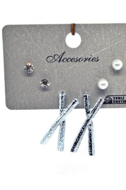 Toptan Gümüş Renk Kombin Küpe X - 994 3 c8f98447e813492782985238ae6819aa