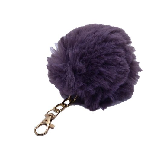 Wholesale Lilac Colour Peluche Pompom Keychain 974